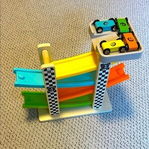 Colorful Wooden Car Ramp Racer Set